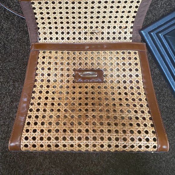 🇮🇹 Made in Italy Beige & Brown Straw Shoulder Bag 🇮🇹 - Picture 6 of 13